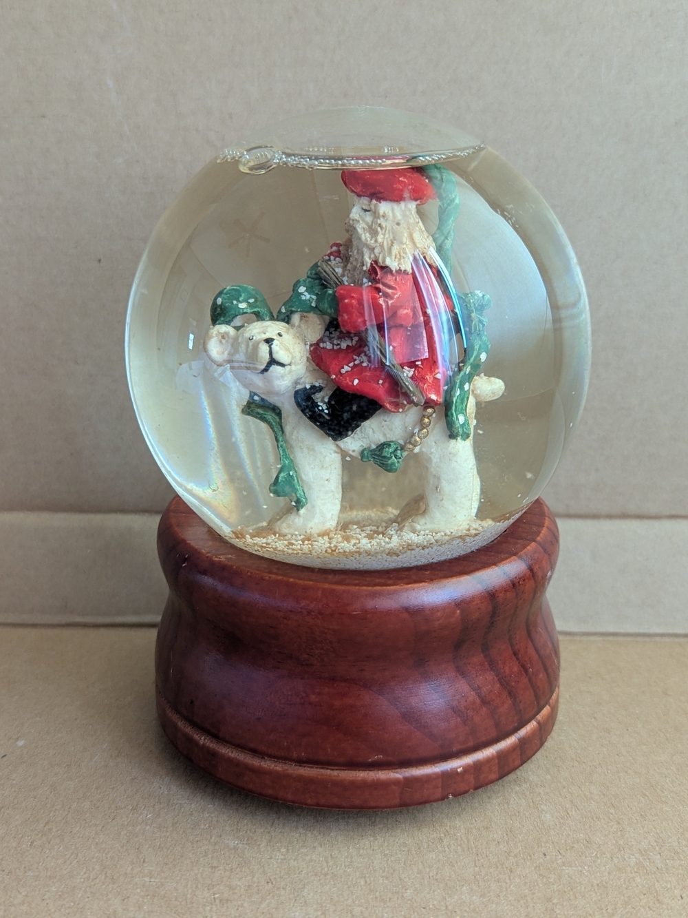 VTG Silvestri Santa on Polar Bear Musical Snow Globe Rare Collectible Christmas